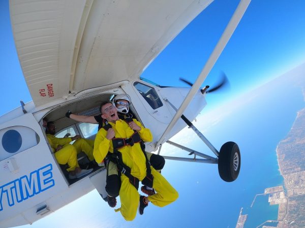 Salida de avion, salto tandem Valencia